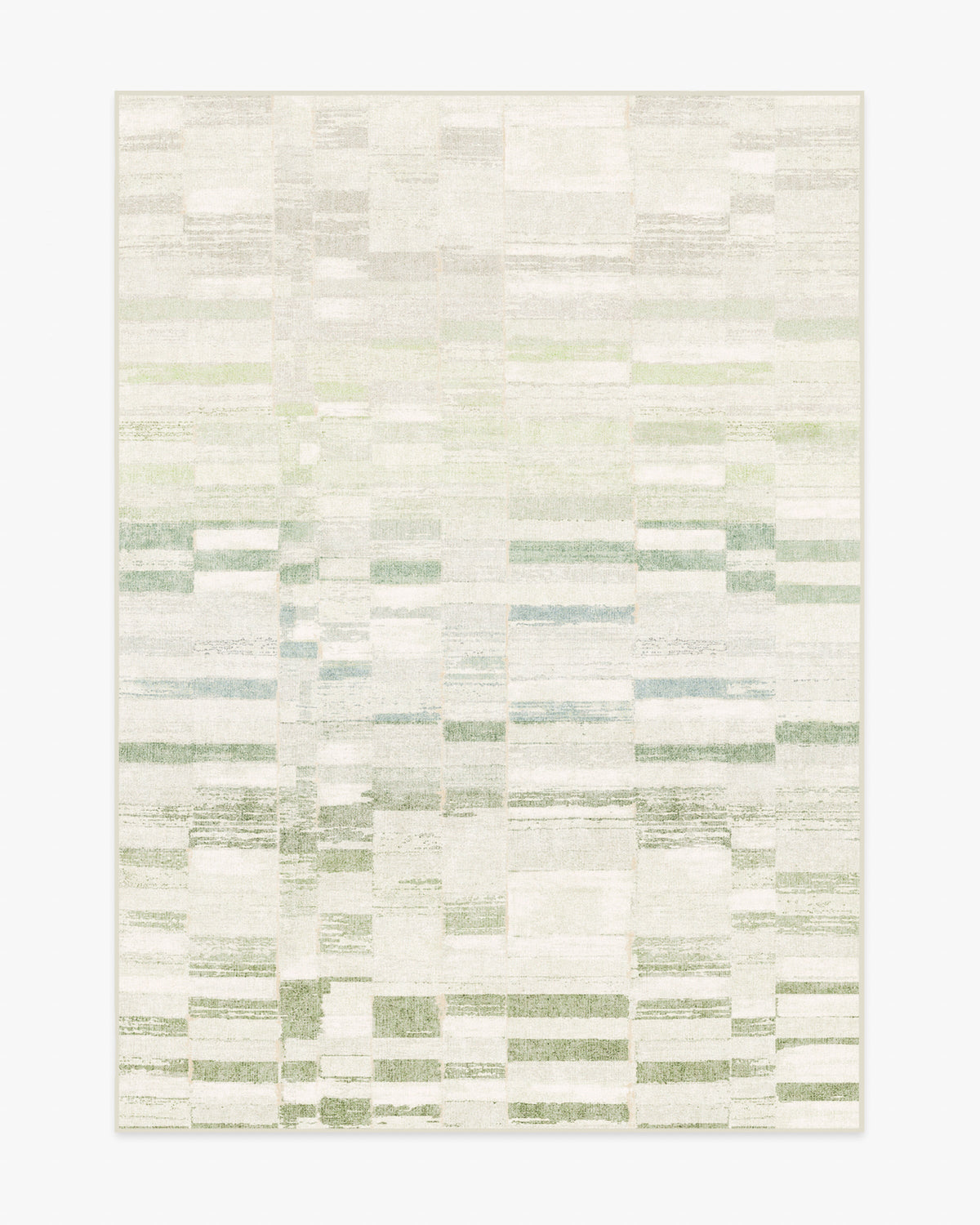 Zellige — Halı, Yeşil, AREA, beyaz zemin, 5x7