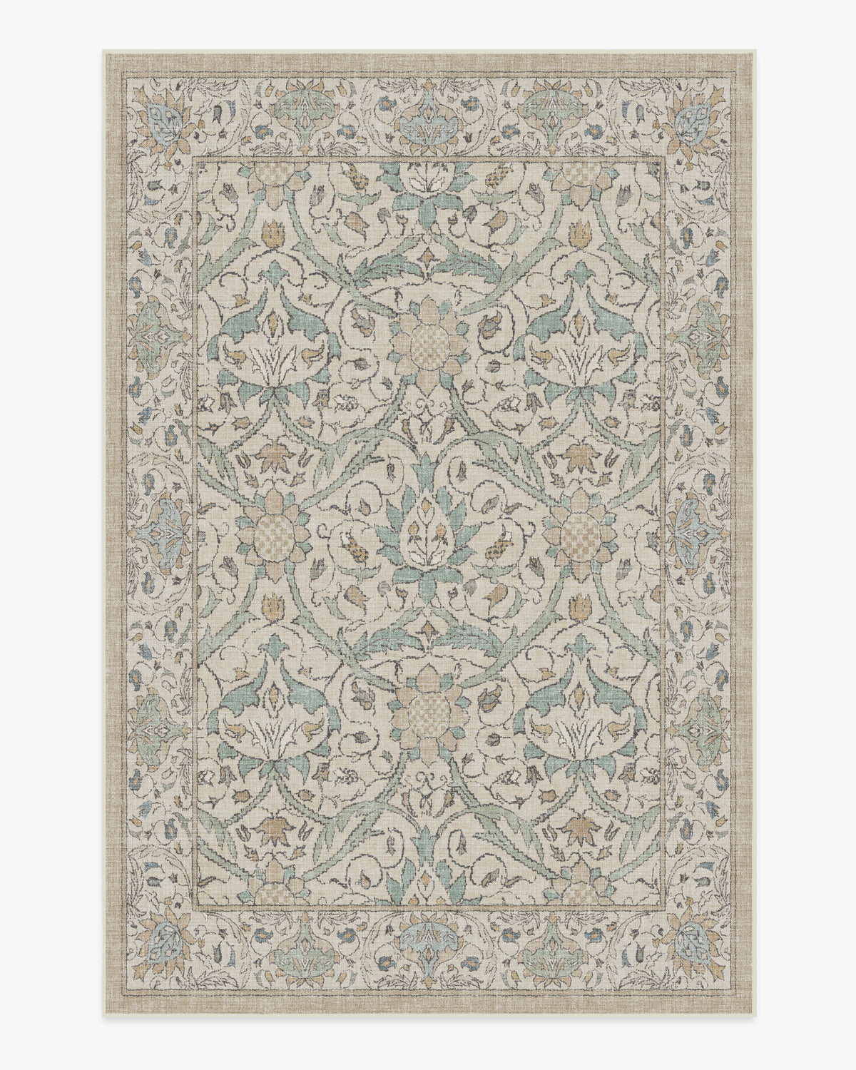 Morris And Co Montreal — Halı, Doğal Yeşim, AREA, beyaz zemin, 6x9