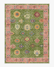 Mehr — Halı, Yeşil Soft Pembe, AREA, beyaz zemin, 9x12