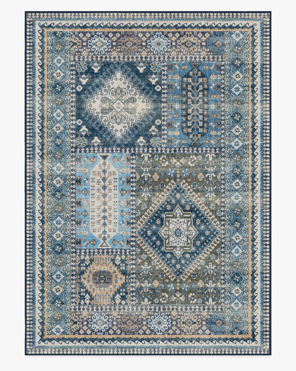 Rumi — Halı, Mavi, AREA, beyaz zemin, 10x14
