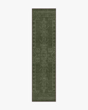 Amira — Halı, Yeşil, RUNNER, beyaz zemin, 2x10