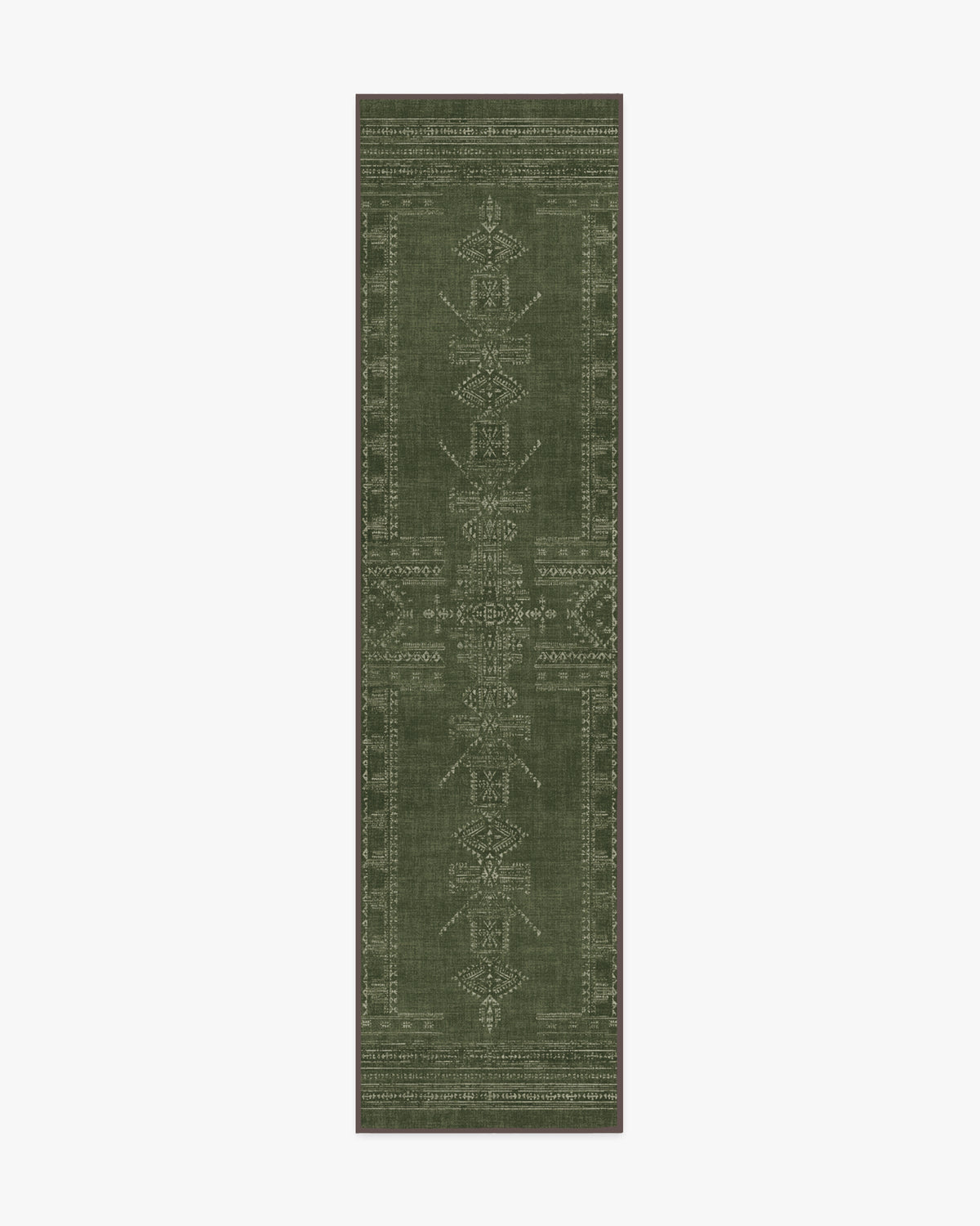 Amira — Halı, Yeşil, RUNNER, beyaz zemin, 2x10
