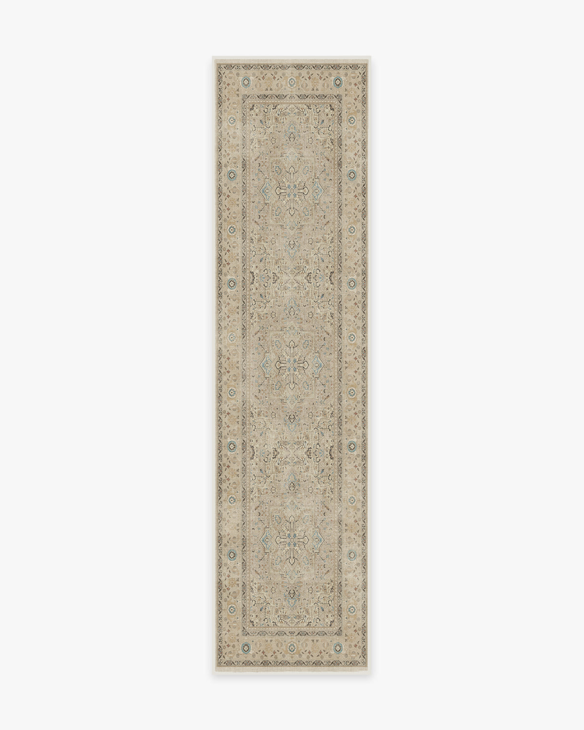 Kamran — Halı, Bej, RUNNER, beyaz zemin, 2x10