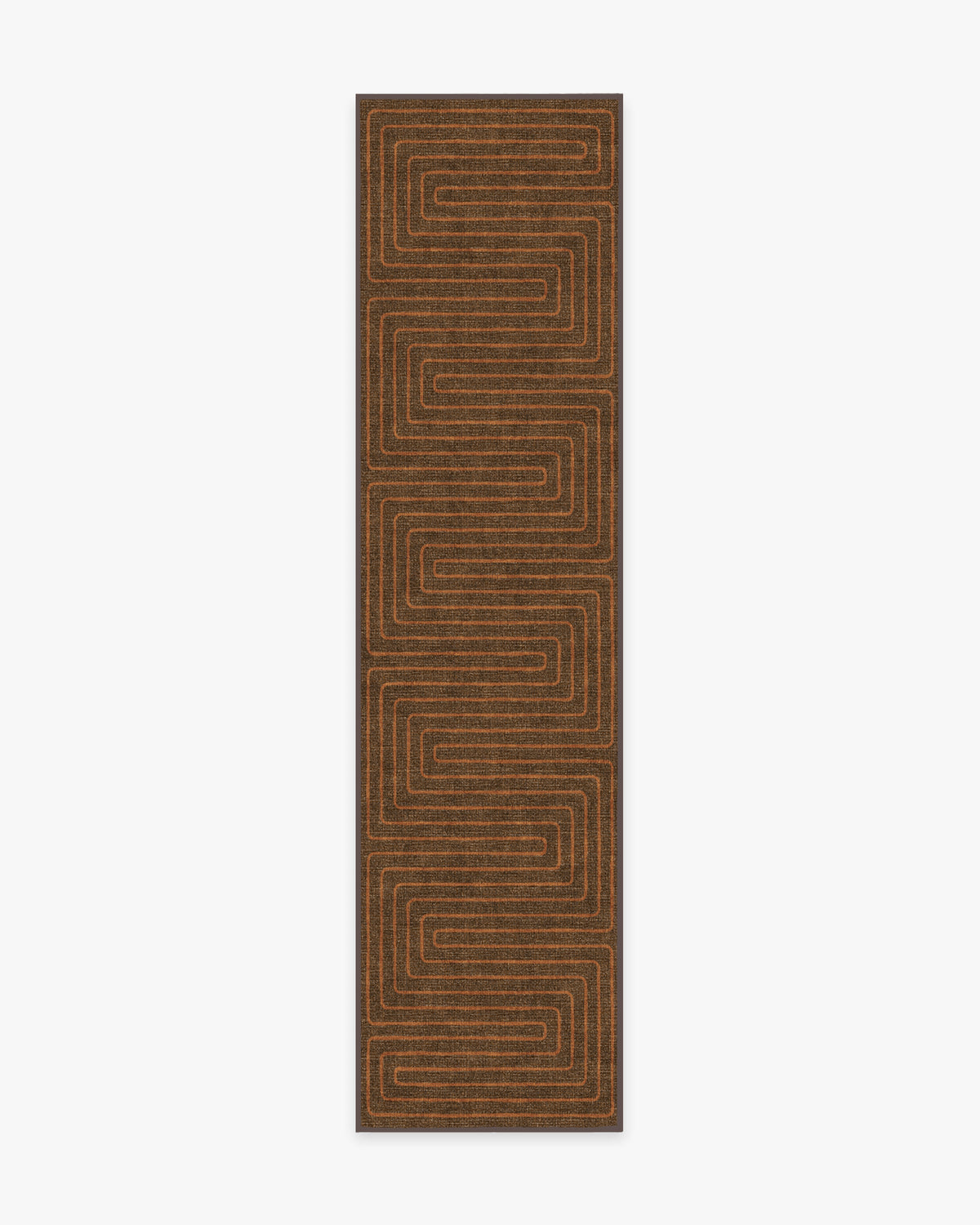 Labyrinth — Halı, Kahverengi Turuncu, RUNNER, beyaz zemin, 2x10