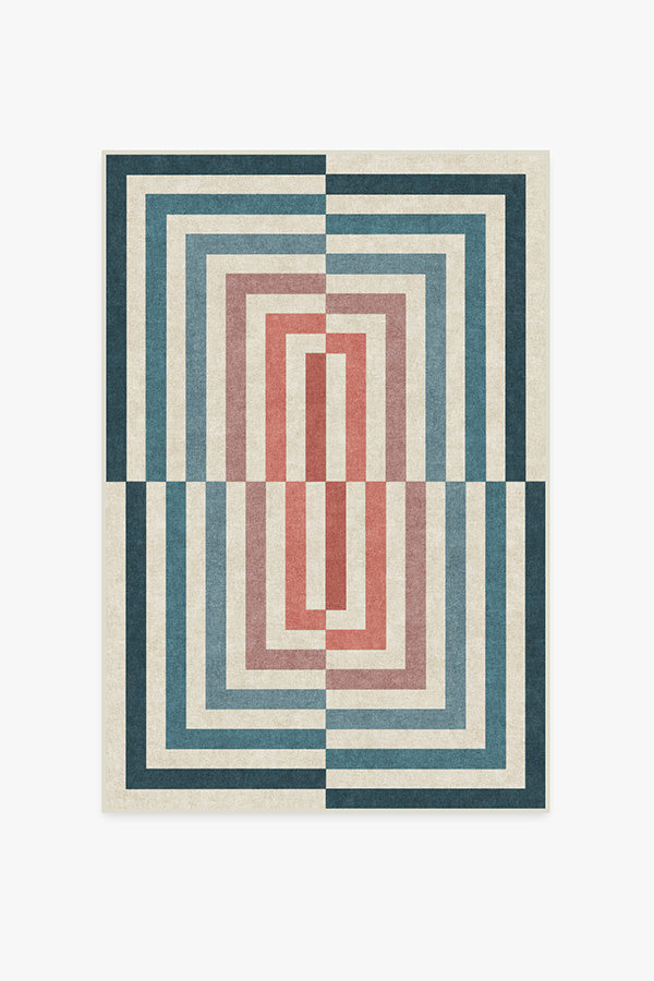 Op Art — Halı, Turkuaz, AREA, beyaz zemin, 4x6
