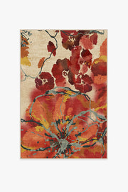 Watercolor Floral — Halı, Mercan, AREA, beyaz zemin, 4x6