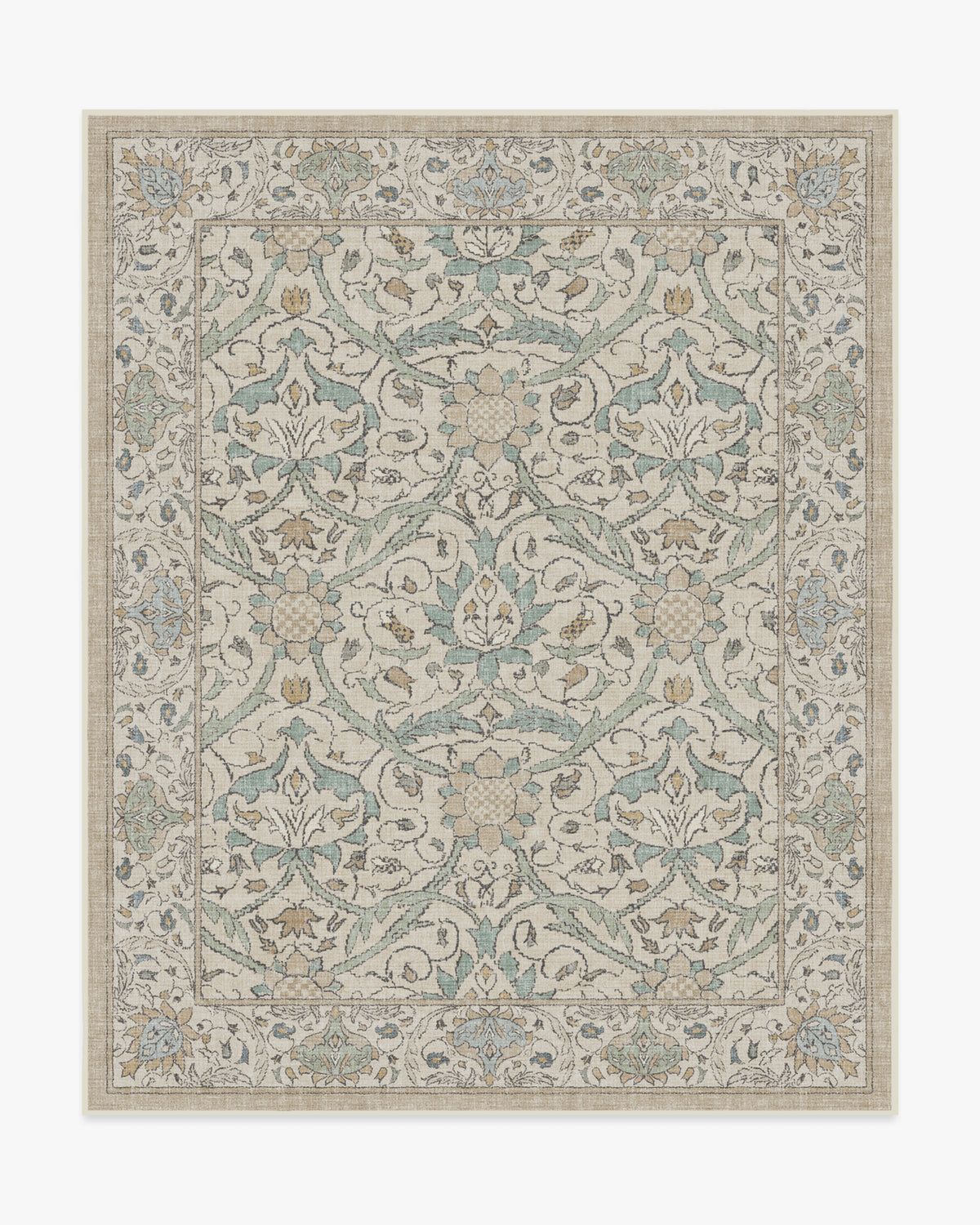 Morris And Co Montreal — Halı, Doğal Yeşim, AREA, beyaz zemin, 8x10