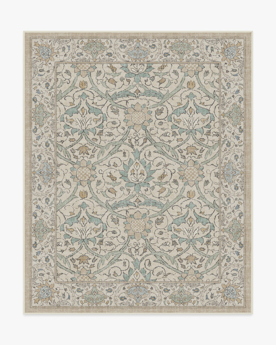 Morris And Co Montreal — Halı, Doğal Yeşim, AREA, beyaz zemin, 8x10