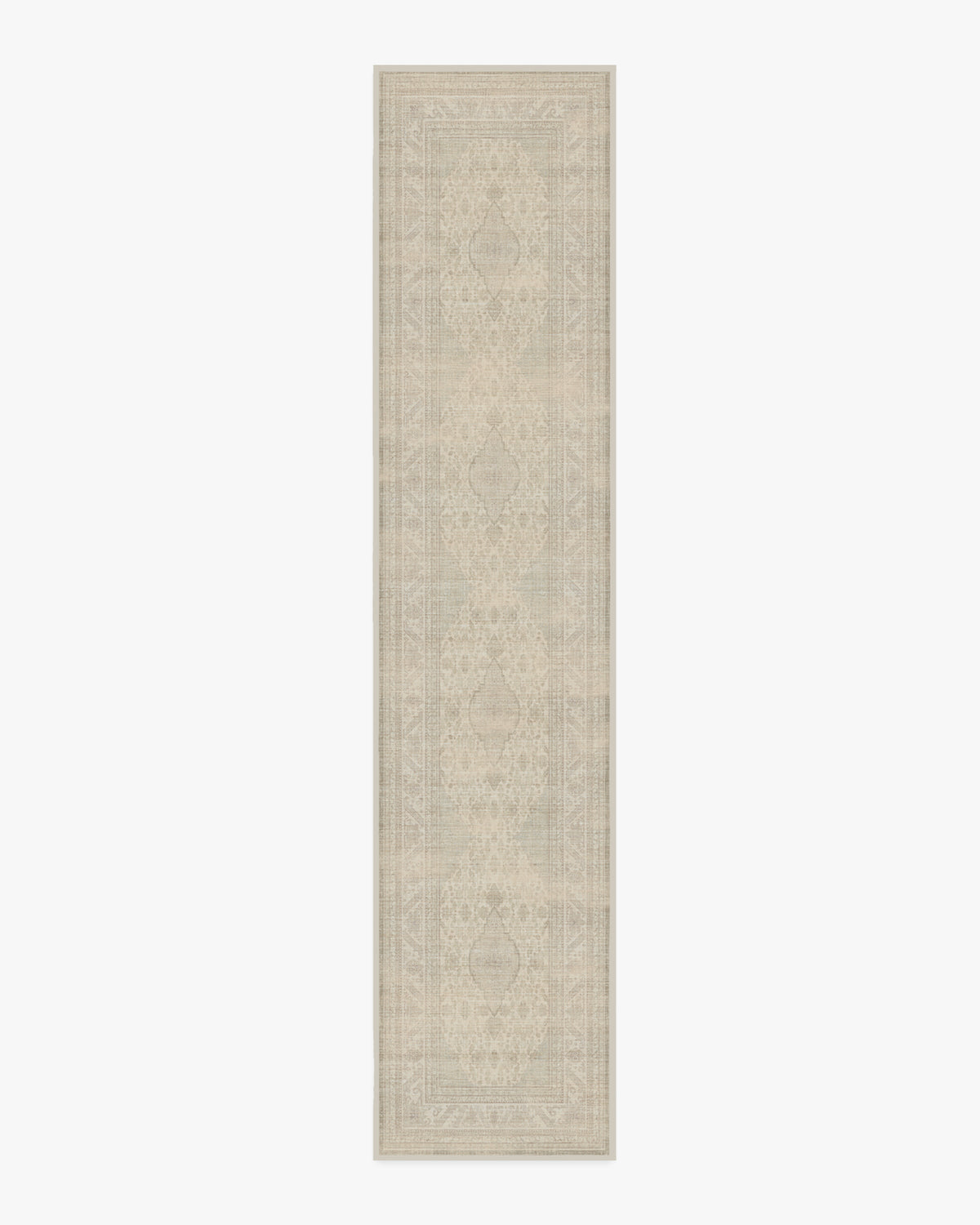 Rowan — Halı, Soft Gri Fildişi, RUNNER, beyaz zemin, 2x12