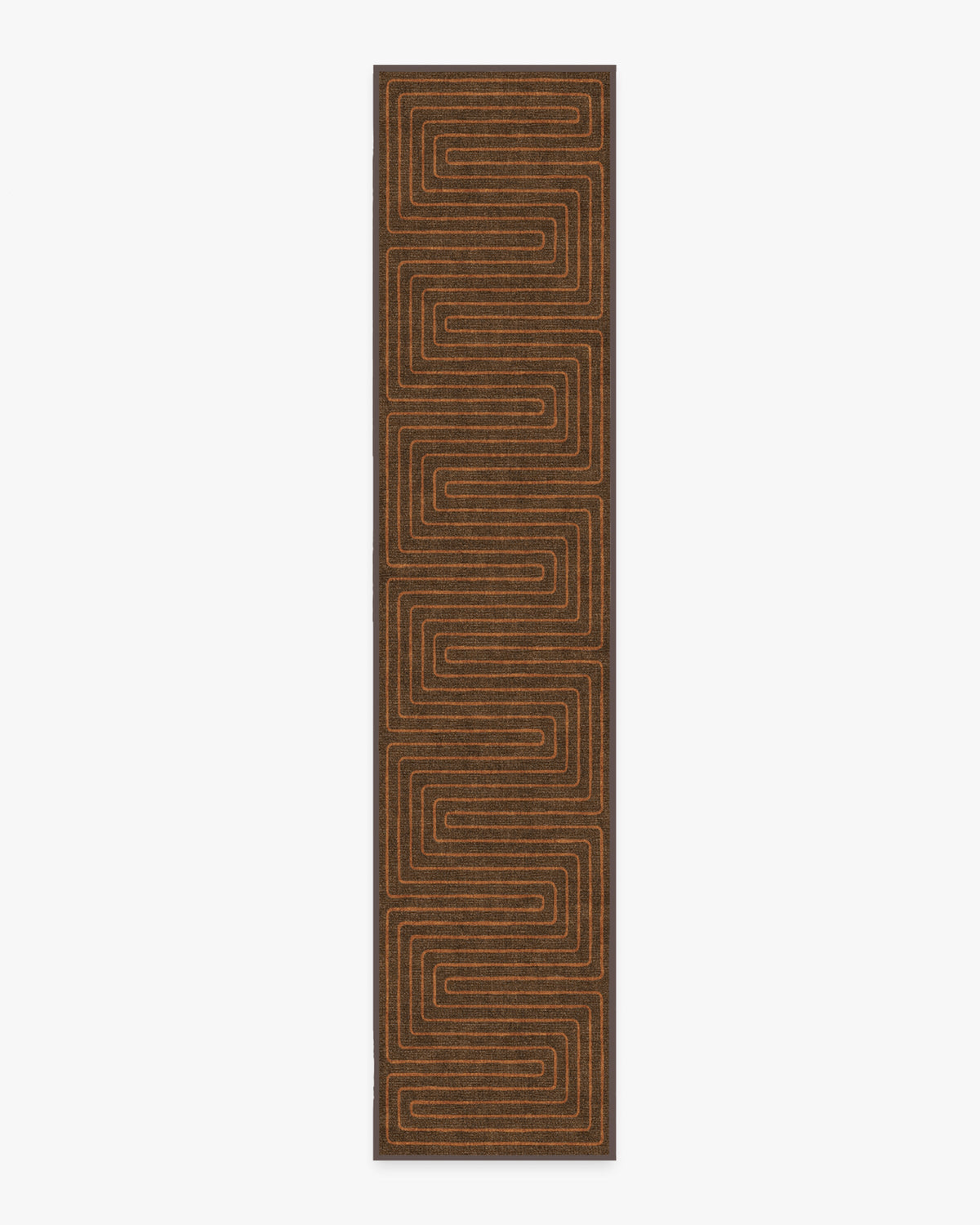 Labyrinth — Halı, Kahverengi Turuncu, RUNNER, beyaz zemin, 2x12