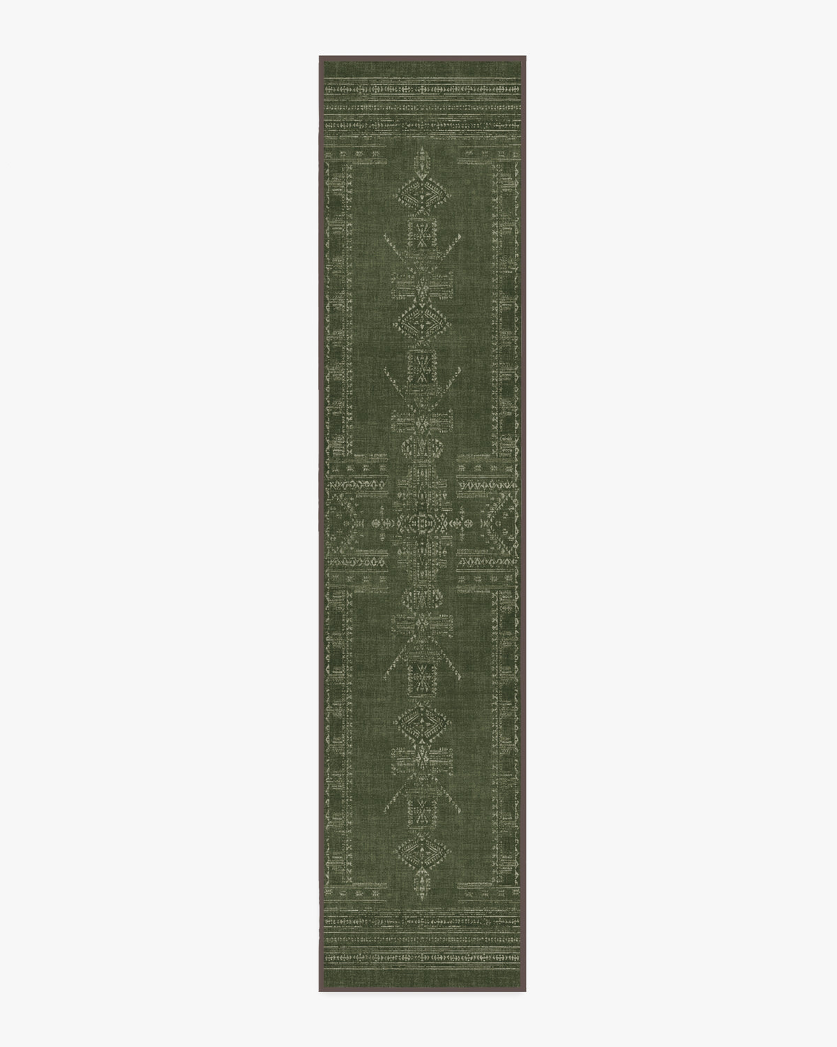 Amira — Halı, Yeşil, RUNNER, beyaz zemin, 2x12