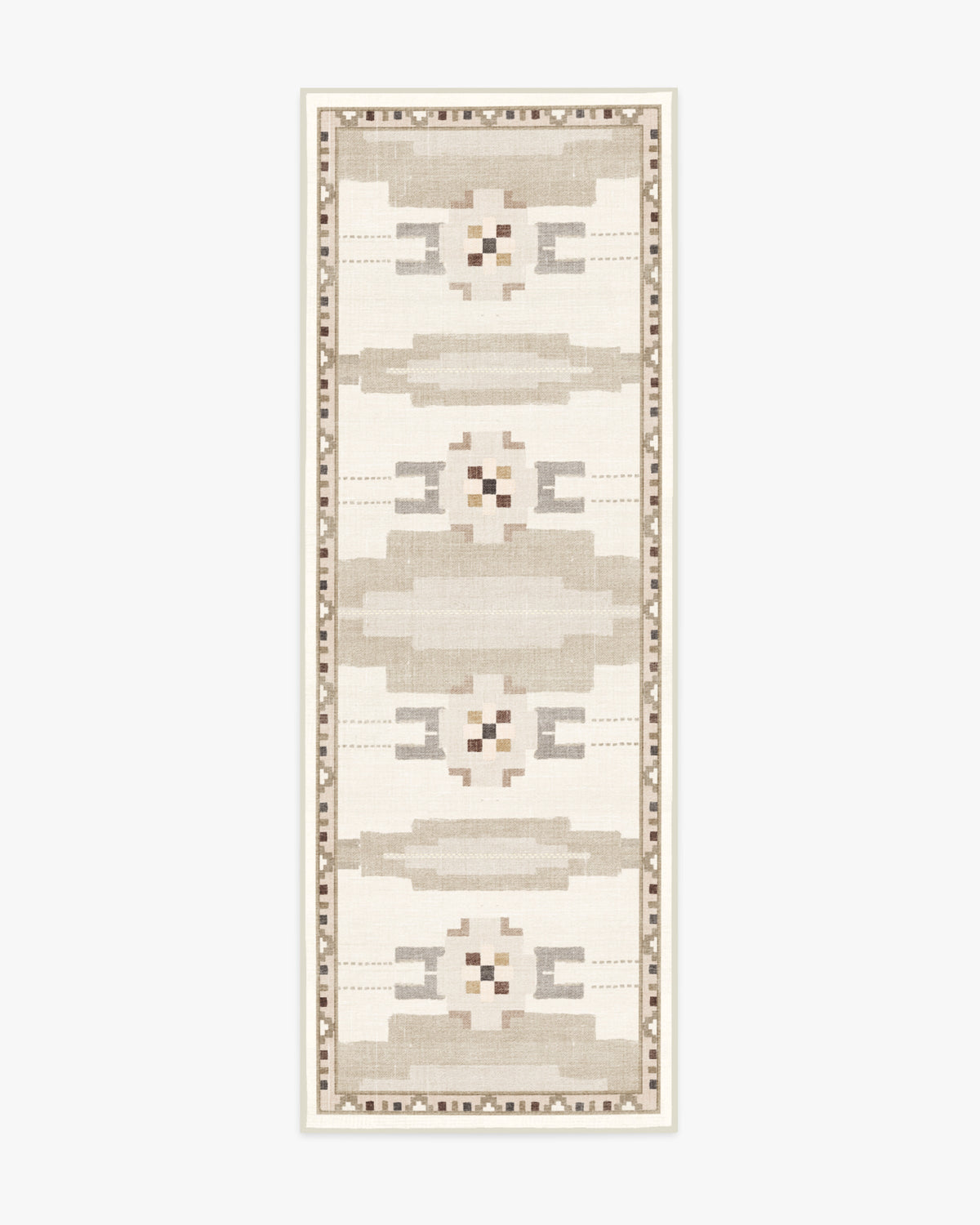 Annika — Halı, Soft Vizon, RUNNER, beyaz zemin, 2x7