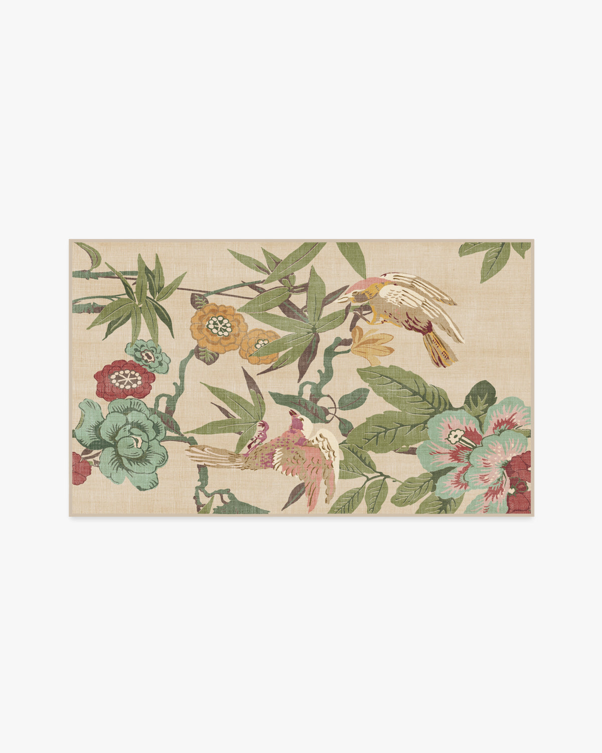 Bamboo Bird — Halı, Blush Yeşim, AREA, beyaz zemin, 3x5