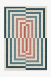 Op Art — Halı, Turkuaz, AREA, beyaz zemin, 6x9