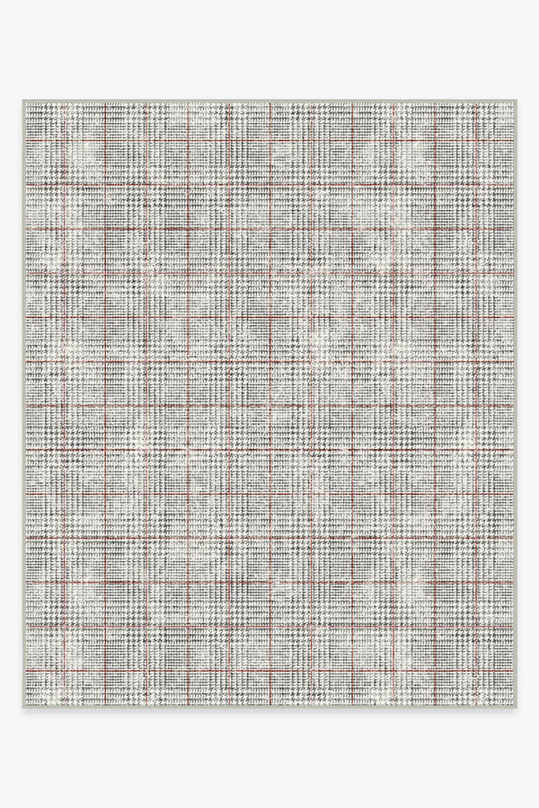 Glen Plaid — Halı, Siyah Beyaz, AREA, beyaz zemin, 8x10