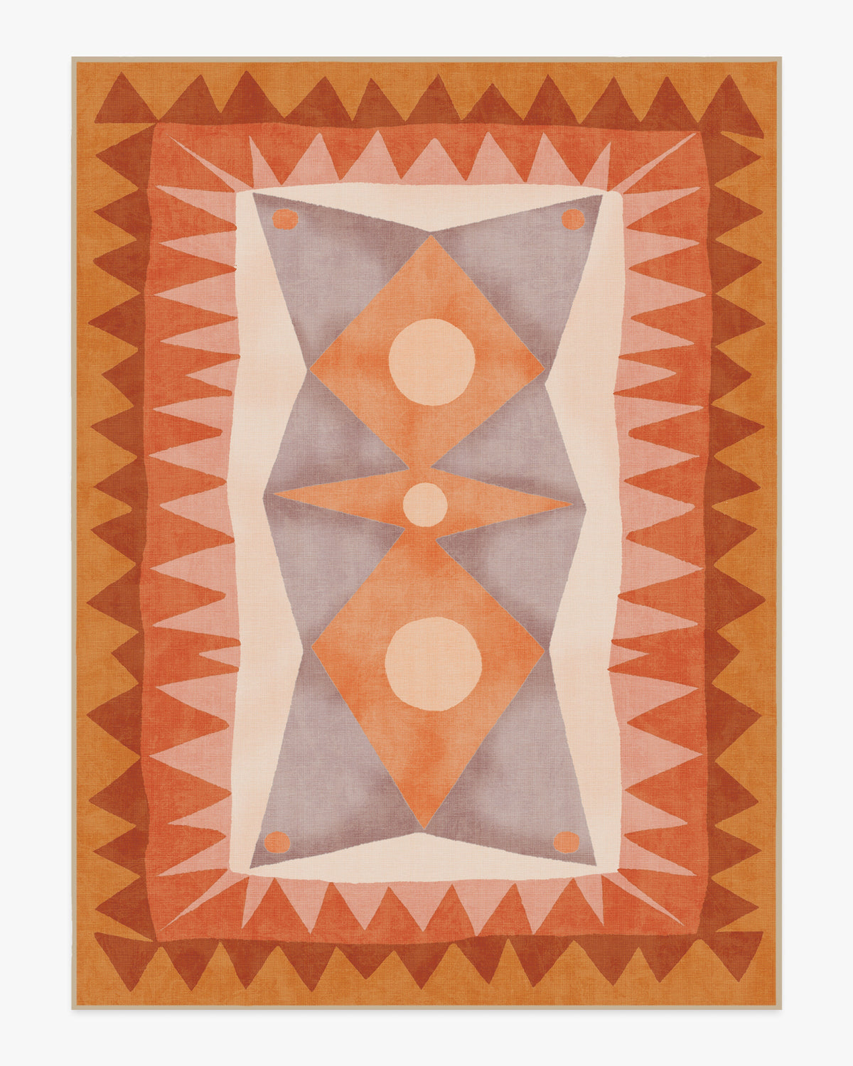 Justina Blakeney Hilma — Halı, Papaya, AREA, beyaz zemin, 9x12
