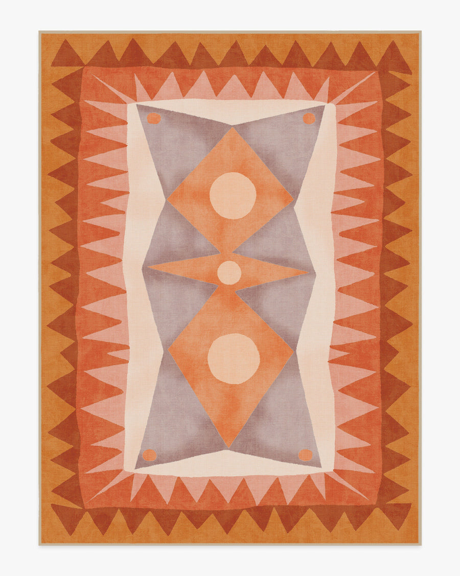 Justina Blakeney Hilma — Halı, Papaya, AREA, beyaz zemin, 9x12