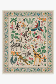 Jingle Jungle — Halı, Kahverengi, AREA, beyaz zemin, 8x10