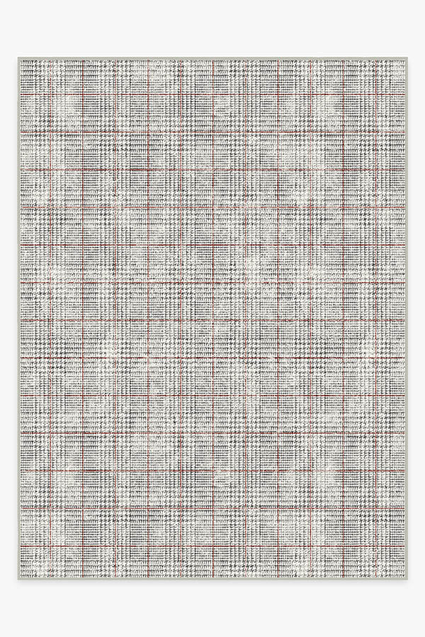 Glen Plaid — Halı, Siyah Beyaz, AREA, beyaz zemin, 9x12