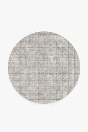 Glen Plaid — Halı, Siyah Beyaz, ROUND, beyaz zemin, 6R