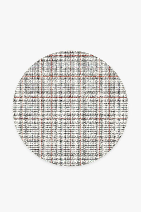 Glen Plaid — Halı, Siyah Beyaz, ROUND, beyaz zemin, 6R