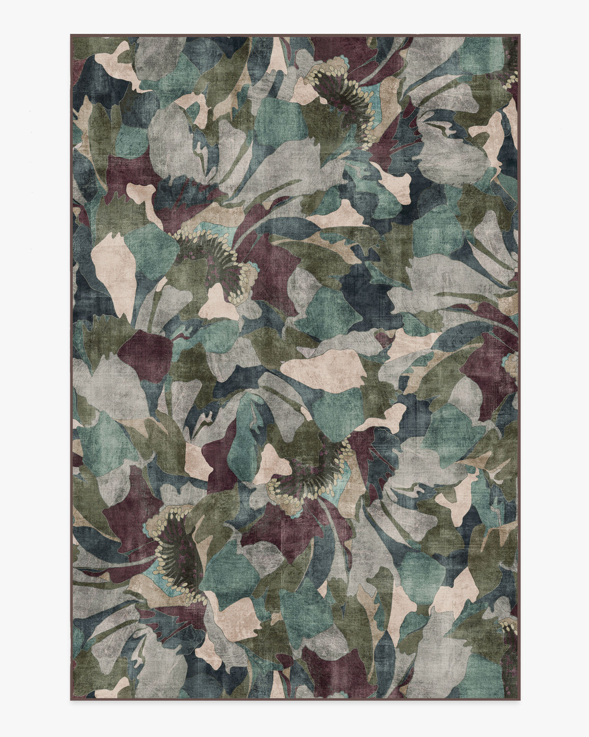 Peony Promenade — Halı, Aubergine, AREA, beyaz zemin, 6x9