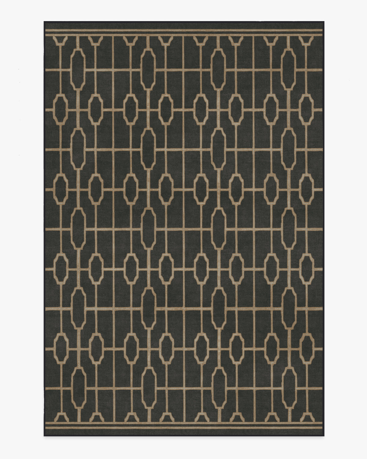 Diana Trellis — Halı, Siyah Altın, AREA, beyaz zemin, 6x9