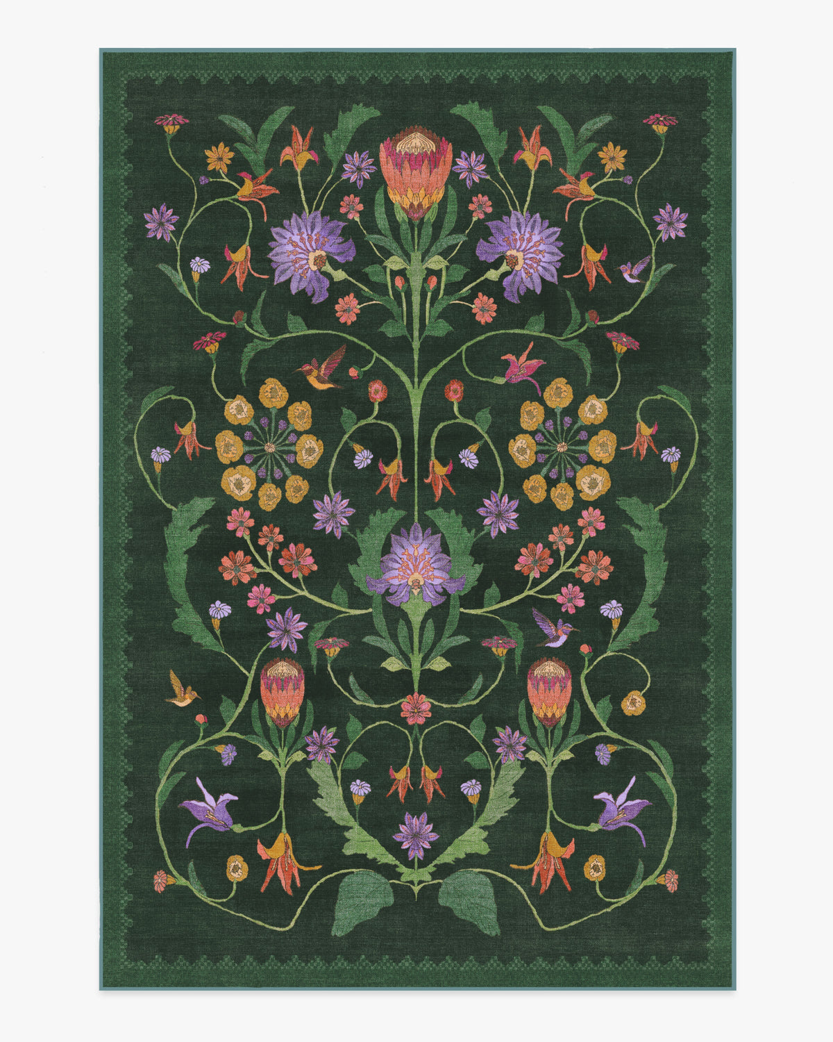 Protea — Halı, Orman Yeşili, AREA, beyaz zemin, 6x9