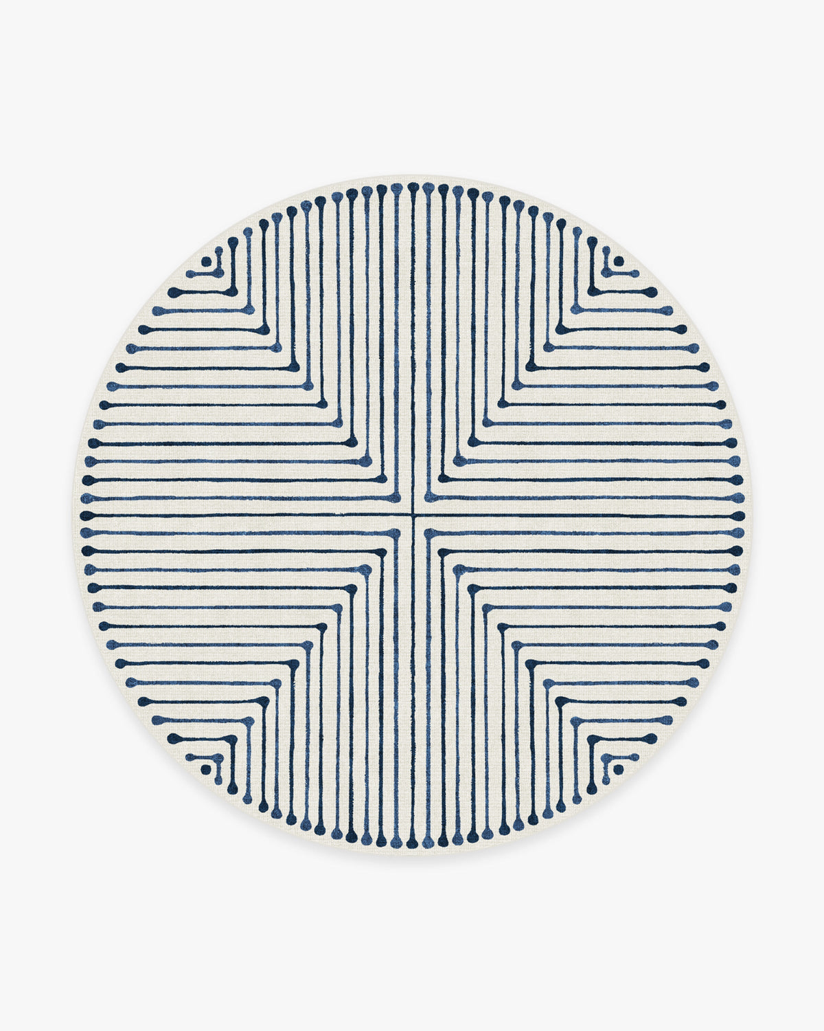 Inkdrop — Halı, Arduvaz Mavisi, ROUND, beyaz zemin, 8R