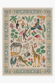 Jingle Jungle — Halı, Kahverengi, AREA, beyaz zemin, 9x12