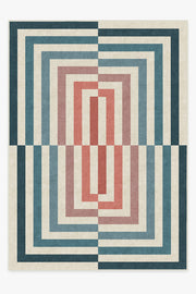Op Art — Halı, Turkuaz, AREA, beyaz zemin, 10x14