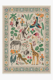 Jingle Jungle — Halı, Kahverengi, AREA, beyaz zemin, 10x14