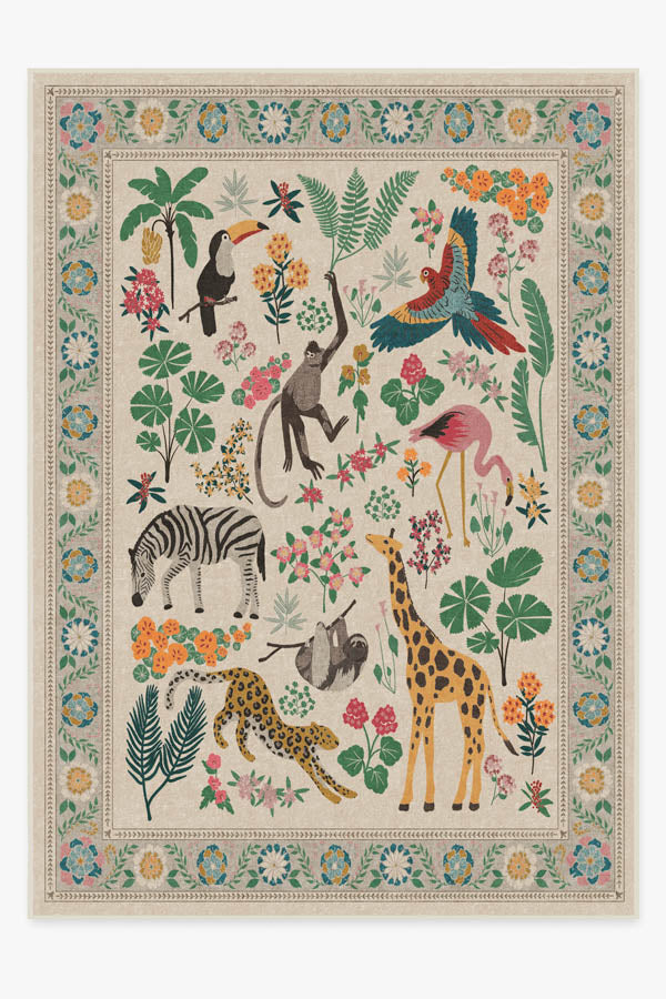 Jingle Jungle — Halı, Kahverengi, AREA, beyaz zemin, 10x14