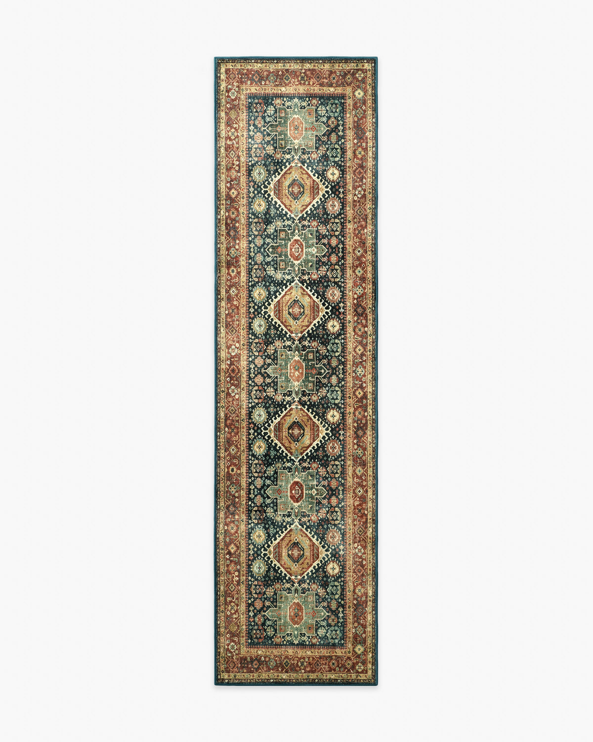 Avila — Halı, Vintage Ink Kehribar, RUNNER, beyaz zemin, 2x10