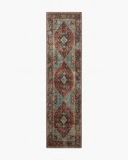 Santiago — Halı, Crimson Açık Mavi, RUNNER, beyaz zemin, 2x10