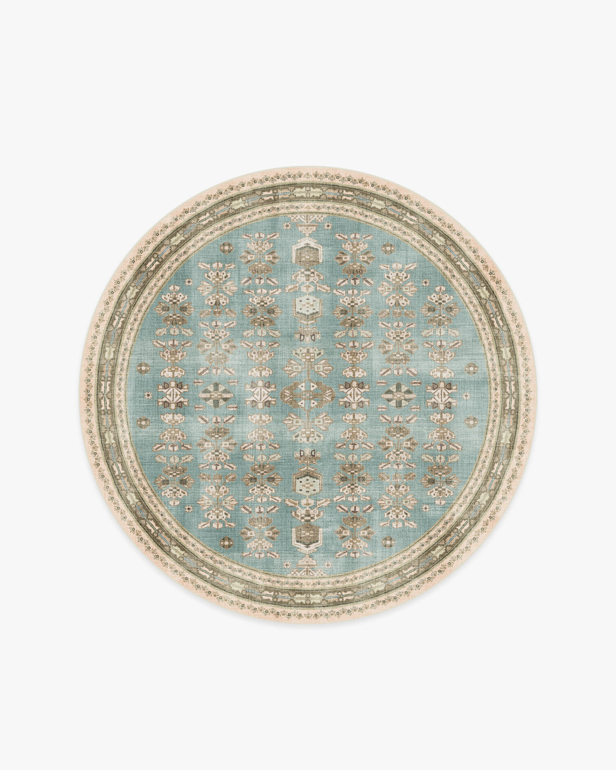 Pradera — Halı, Mavi Terracotta, ROUND, beyaz zemin, 6R