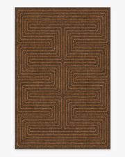 Labyrinth — Halı, Kahverengi Turuncu, AREA, beyaz zemin, 6x9