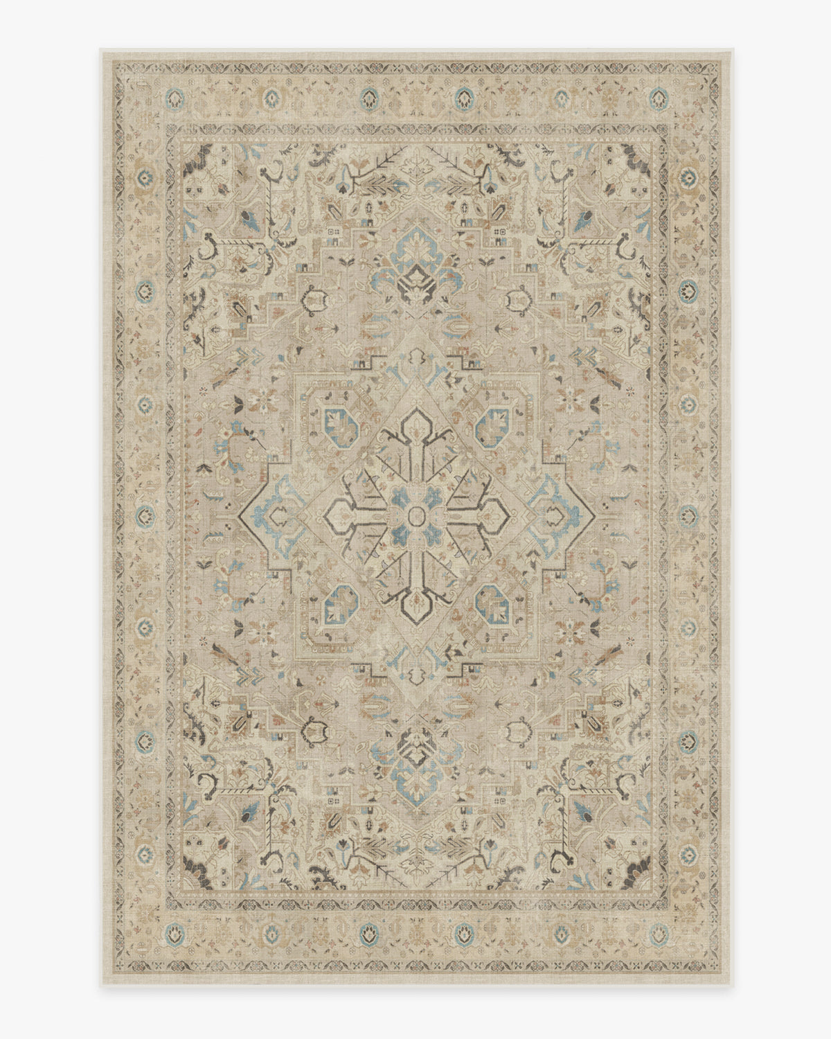 Kamran — Halı, Bej, AREA, beyaz zemin, 6x9
