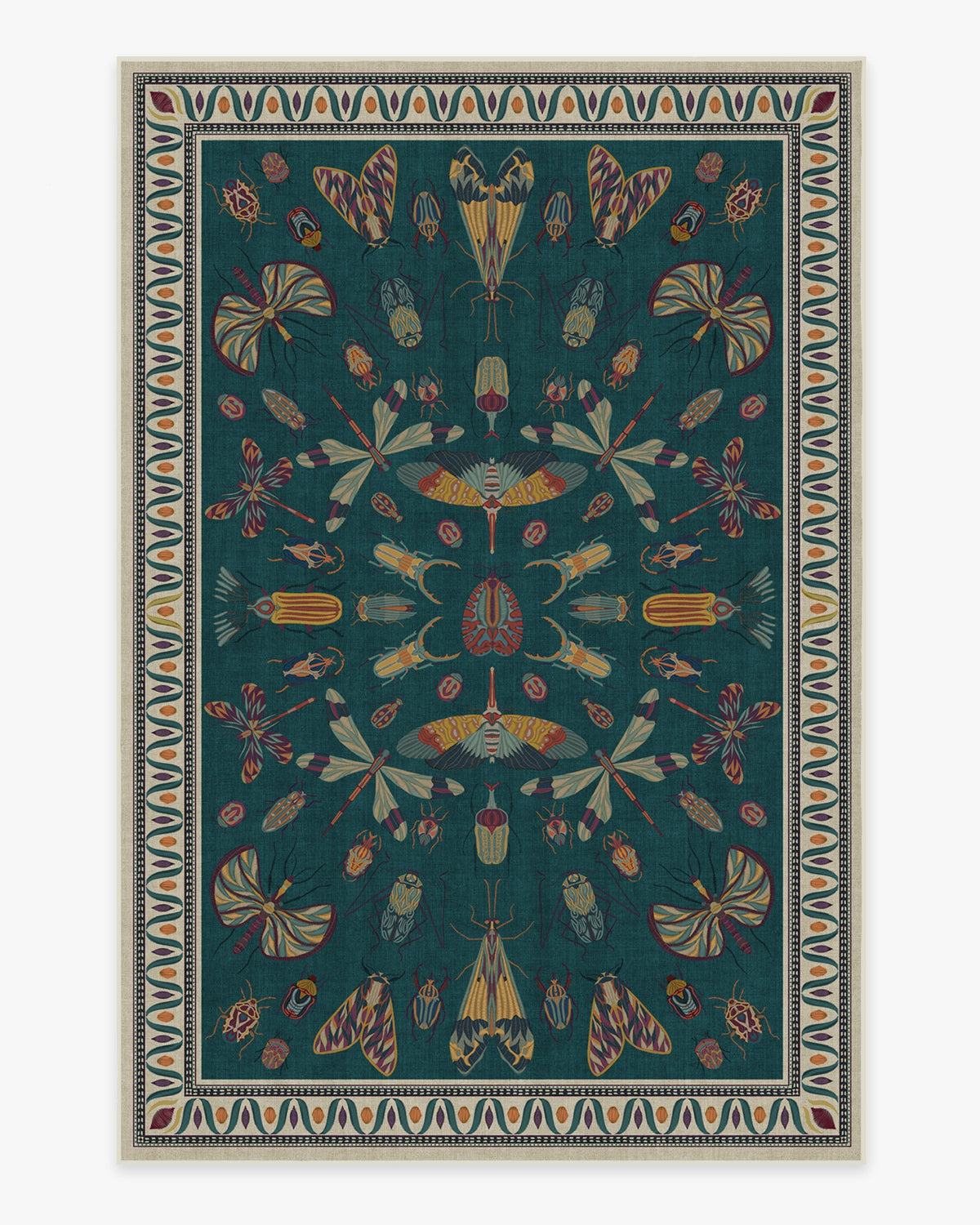 Flutterby — Halı, Mavi, AREA, beyaz zemin, 6x9