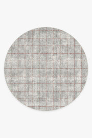 Glen Plaid — Halı, Siyah Beyaz, ROUND, beyaz zemin, 8R