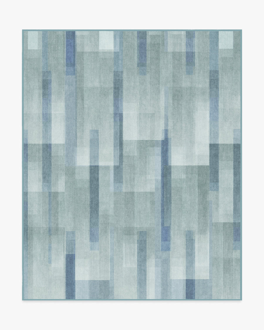 Solar Drift — Halı, Gümüş Mavi, AREA, beyaz zemin, 8x10