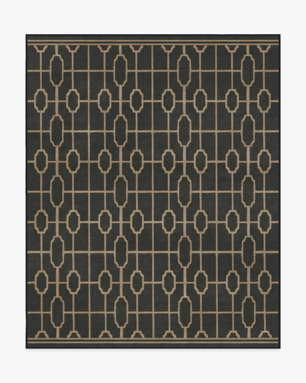 Diana Trellis — Halı, Siyah Altın, AREA, beyaz zemin, 8x10