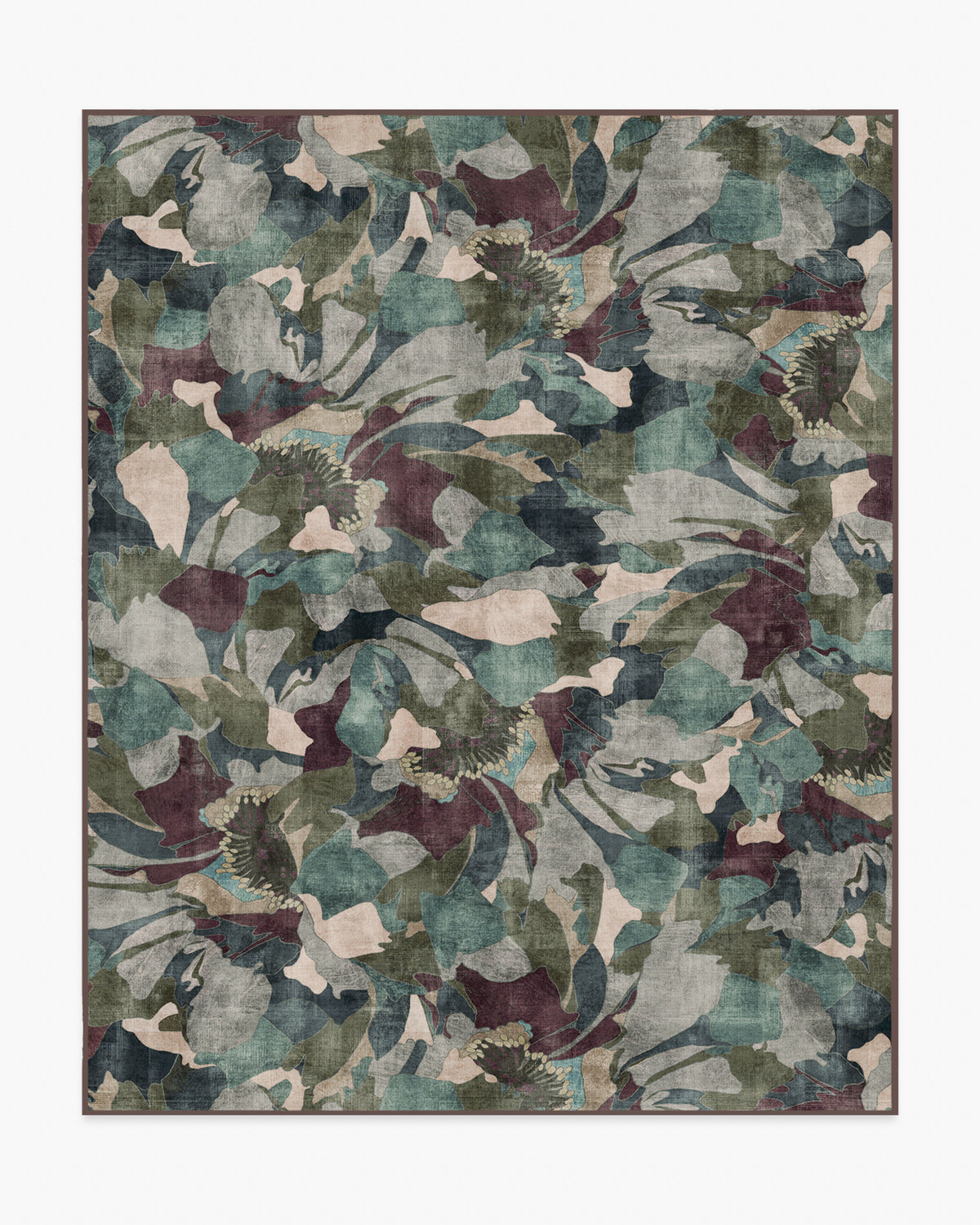 Peony Promenade — Halı, Aubergine, AREA, beyaz zemin, 8x10