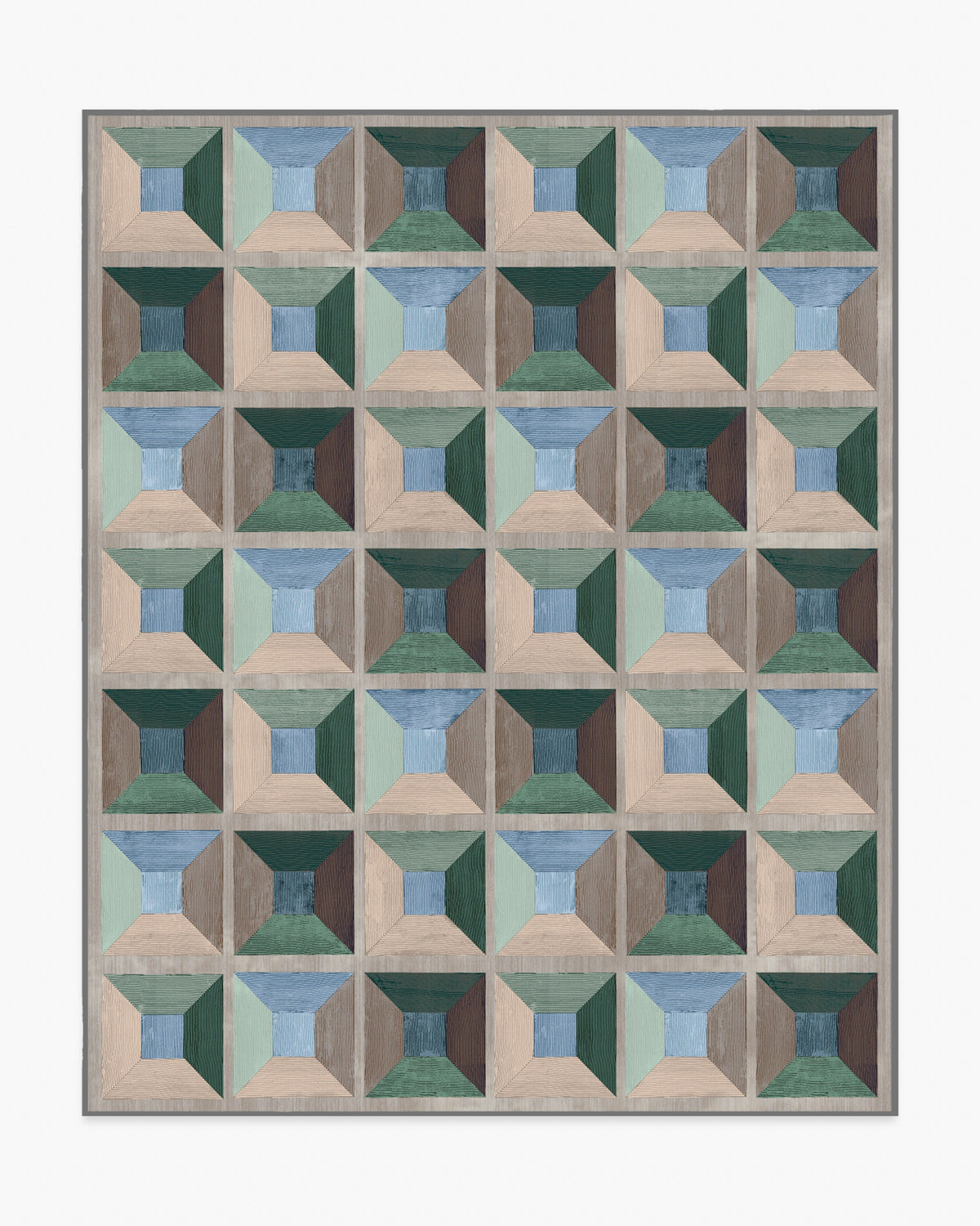 Hedra — Halı, Soft Turkuaz, AREA, beyaz zemin, 8x10