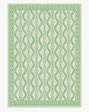 Ava Ikat — Halı, Yeşil, AREA, beyaz zemin, 10x14