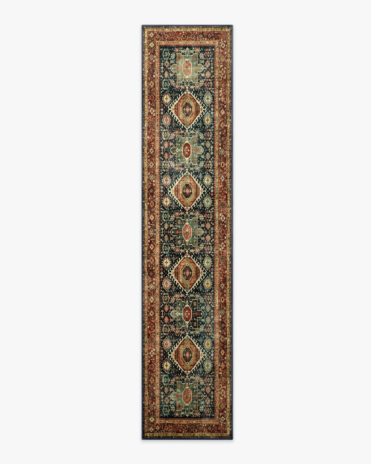 Avila — Halı, Vintage Ink Kehribar, RUNNER, beyaz zemin, 2x12