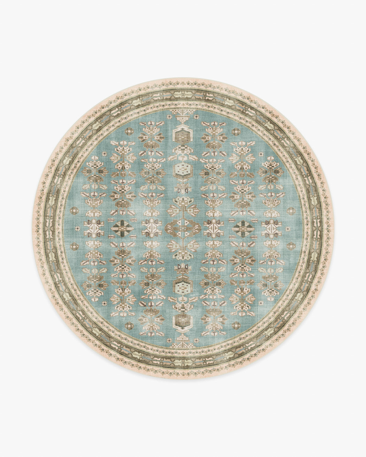 Pradera — Halı, Mavi Terracotta, ROUND, beyaz zemin, 8R