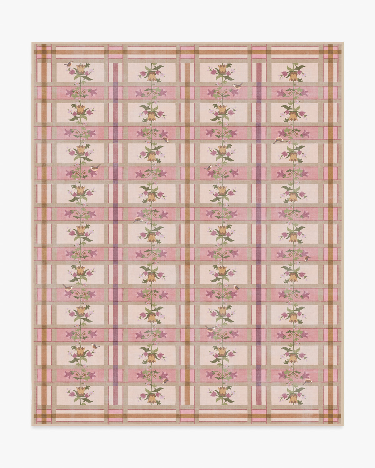 Quinnlyn — Halı, Gül Çok Renkli, AREA, beyaz zemin, 8x10