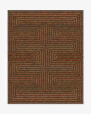 Labyrinth — Halı, Kahverengi Turuncu, AREA, beyaz zemin, 8x10