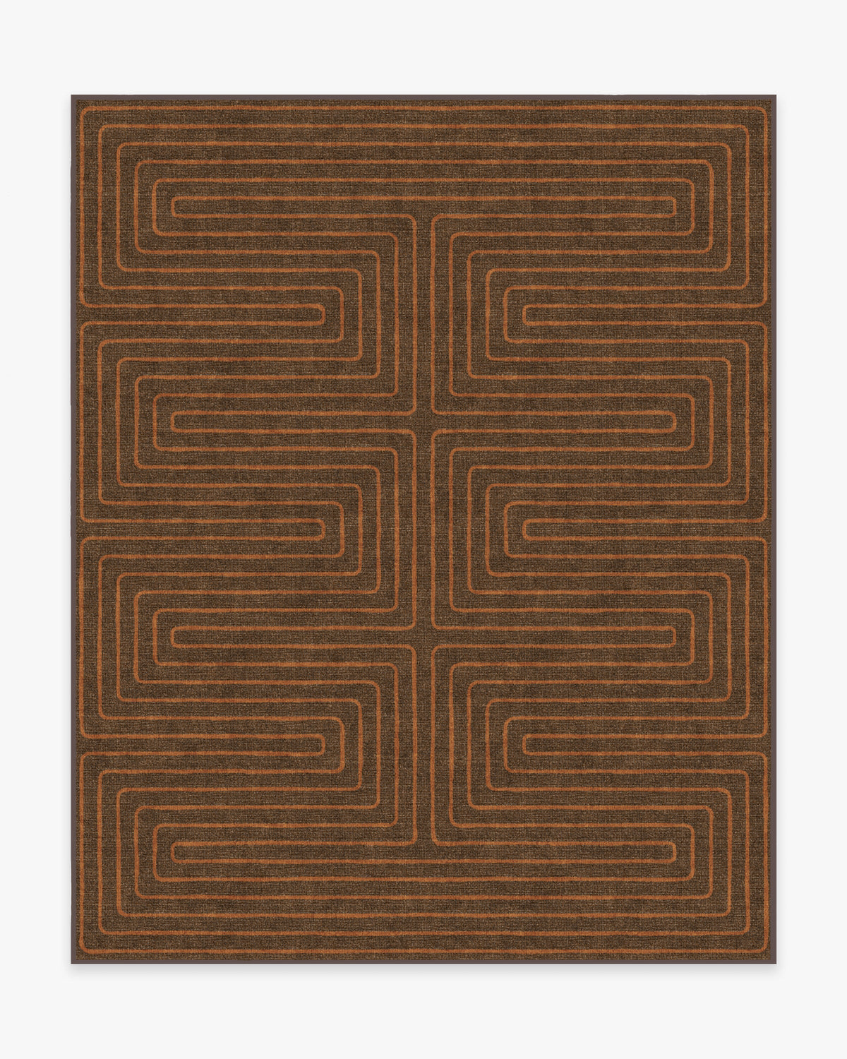 Labyrinth — Halı, Kahverengi Turuncu, AREA, beyaz zemin, 8x10
